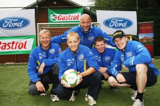 Rally drivers put on the spot in football shoot-out